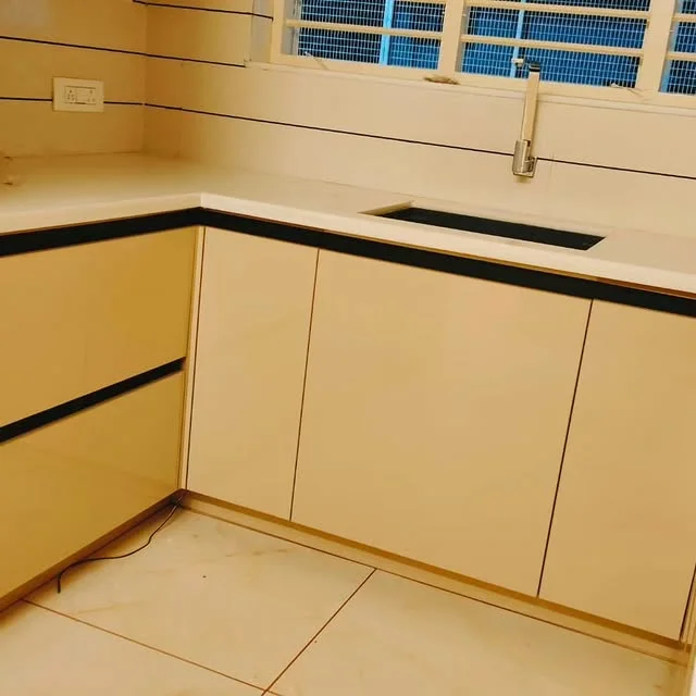 Minimalist TV unit design with backlighting